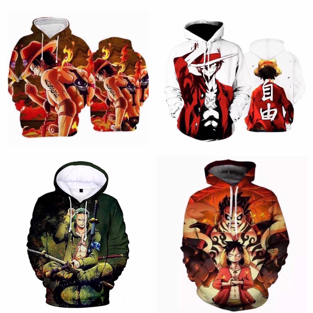 【full Cod】 Fd Fashion Hot Anime One Piece 3d Print Hoodie Jacket For Men Shopee Philippines 