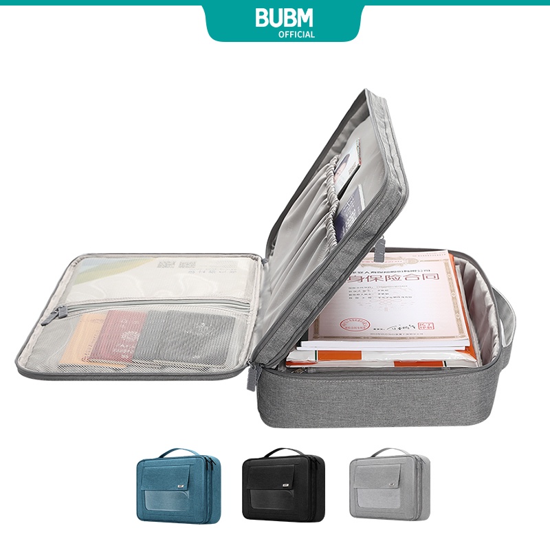 BUBM Multifunction Double Layer Document Storage Bag With Password Lock