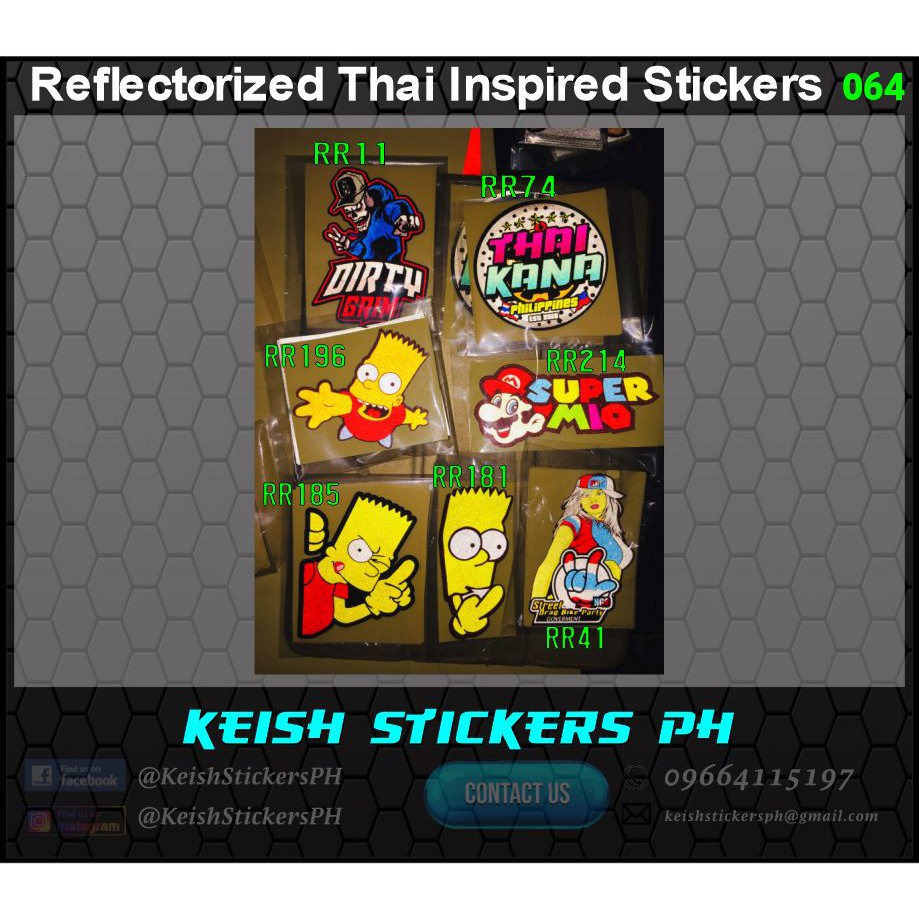 Thai Inspired Reflectorized Stickers 064 | Shopee Philippines