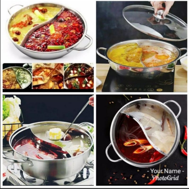 2-Separated SHABU POT / STEAMBOATE SUKI POT STAINLESS HOT POT | Shopee ...
