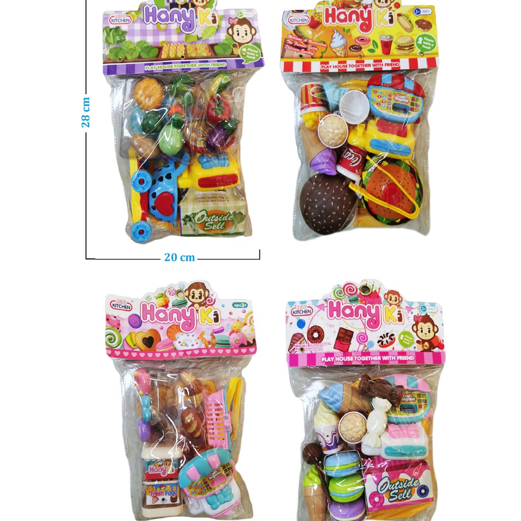 Supermarket And Ice Cream Toy Set - Assorted Hamburger And Vegetable ...