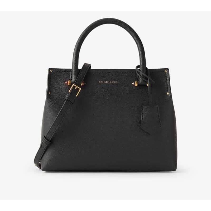 Charles & keith double handle structured tote sale