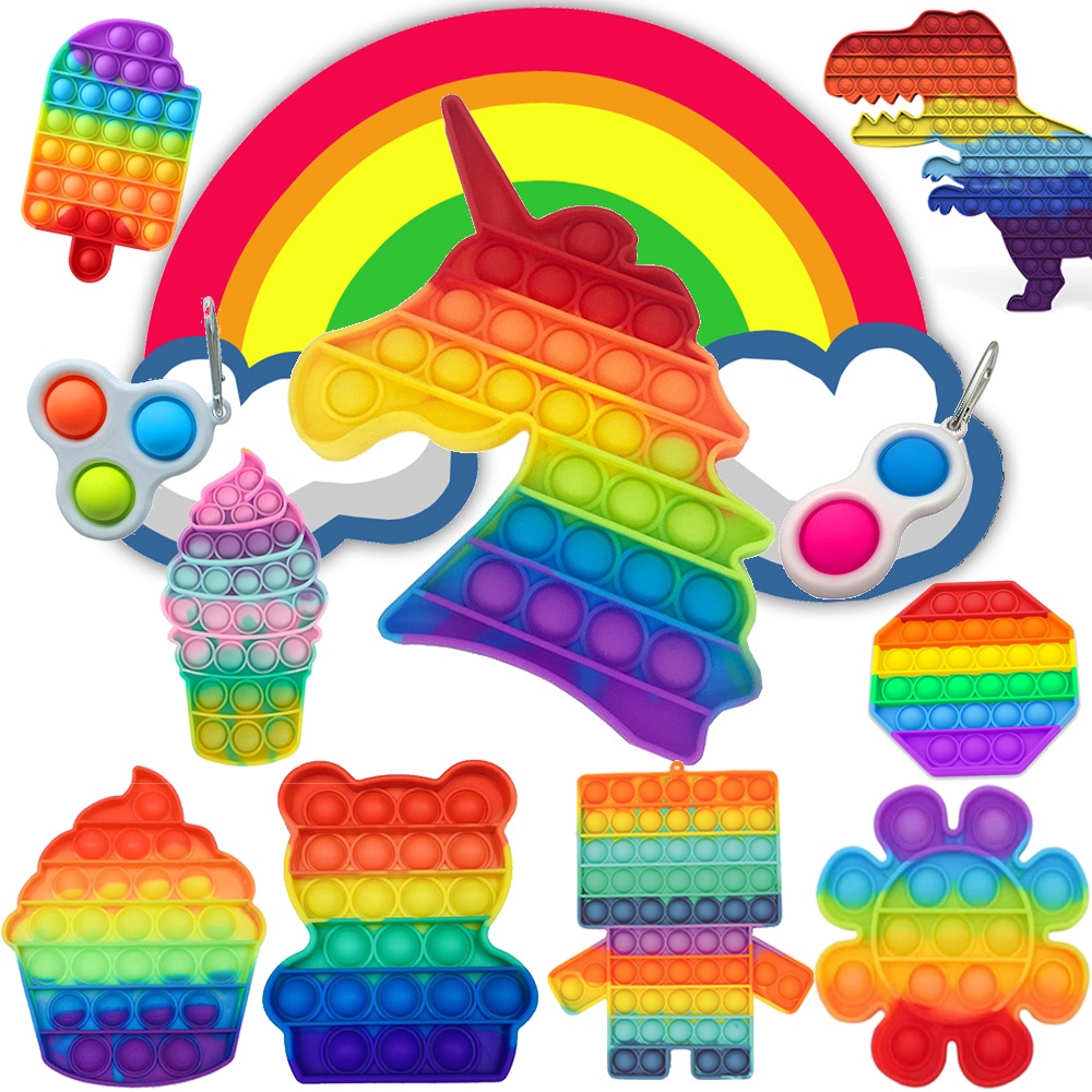 Pop Fidget Toys Mini Sress Relief Toys Silicone Push Toy Pop It BEST ...