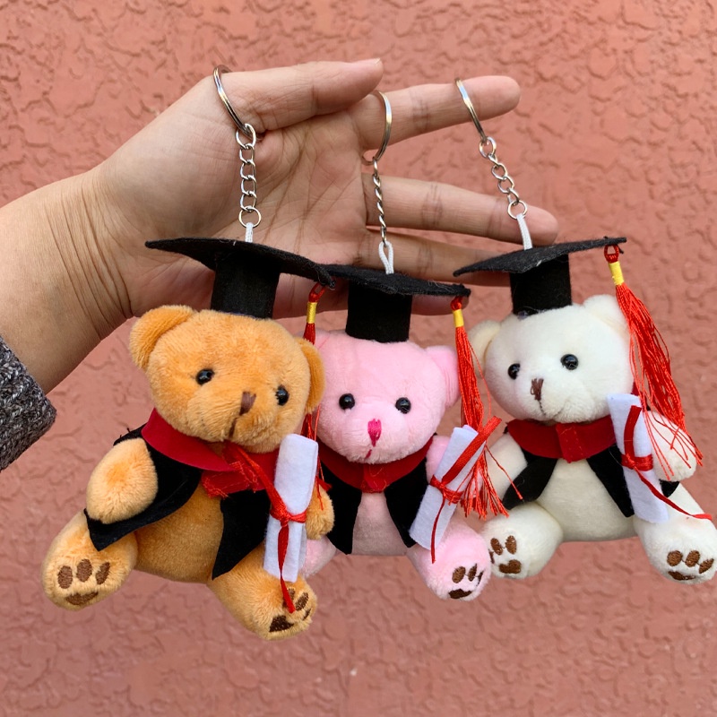 3 Colors Teddy Bear Key Chain 12cm Graduated PhD Bear Graduation ...