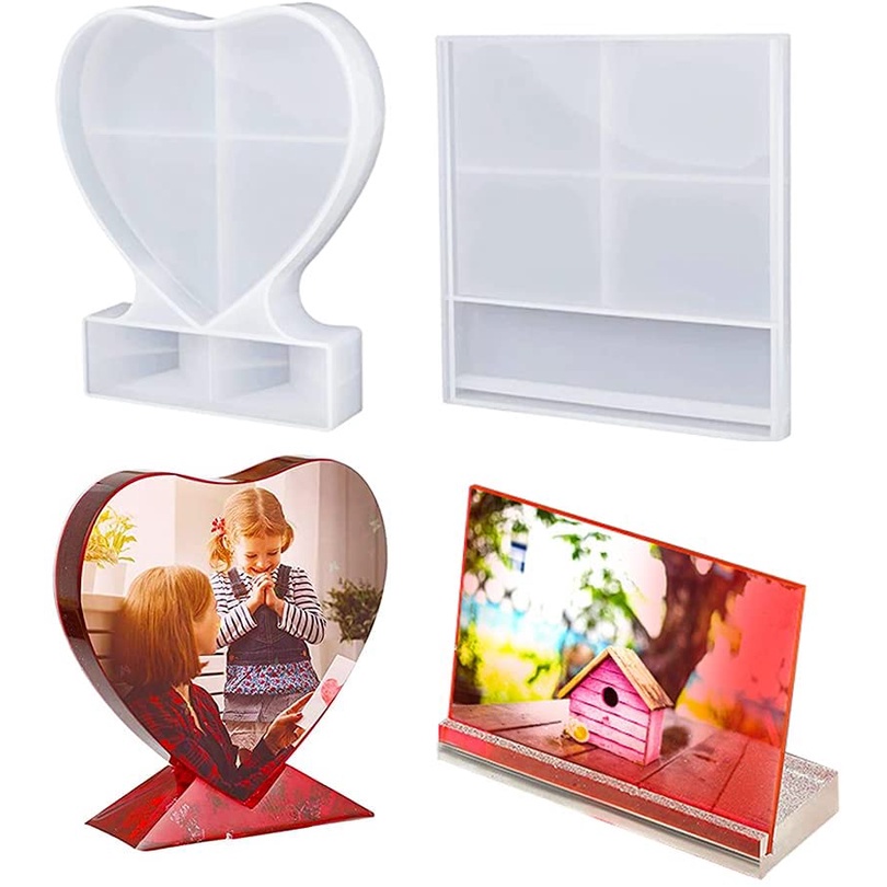 Rectangle Photo Frame Based Resin Epoxy Mold Silicone Ornaments DIY ...