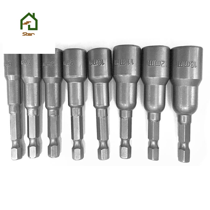 8pcs 1/4 inch Hex Magnetic Nut Driver Socket Set Metric Impact Drill ...