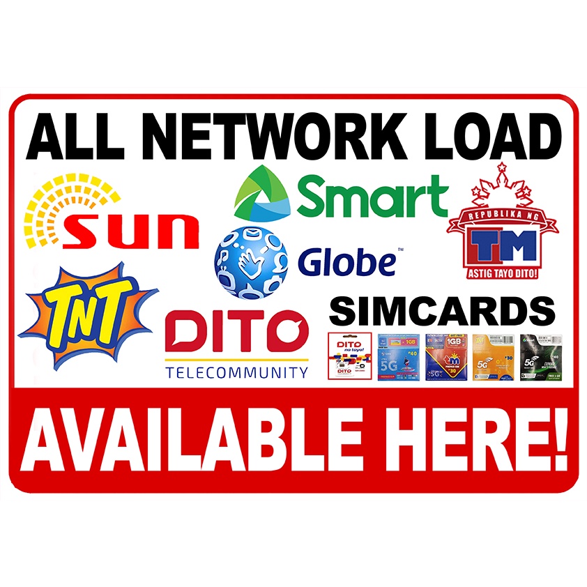 LOAD | PAYBILLS Available Here Signages | A4 ( 8