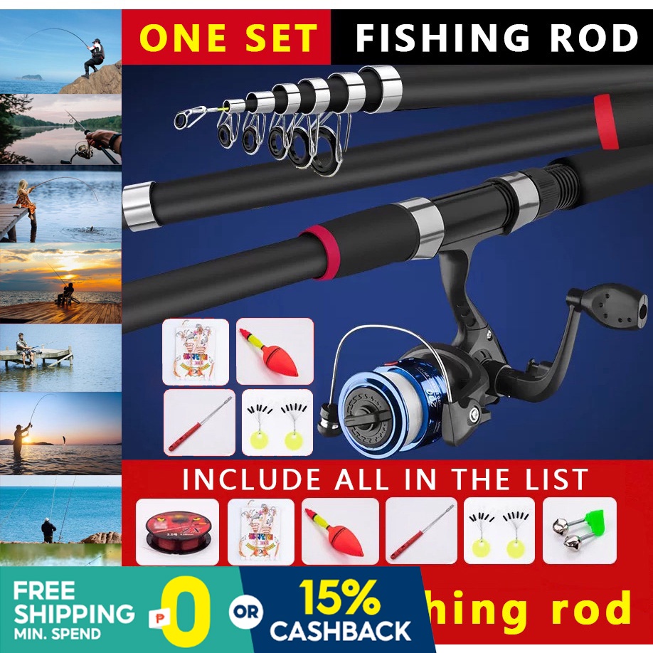 ♠Fishing rod set original fishing rod and reel set fishing rods full