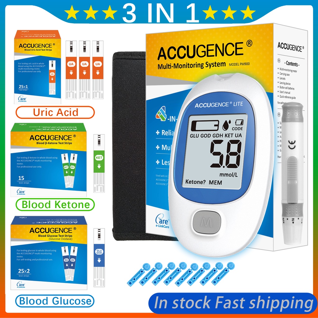 3in1 Multi function Blood Glucose Uric acid Blood Ketone meter with