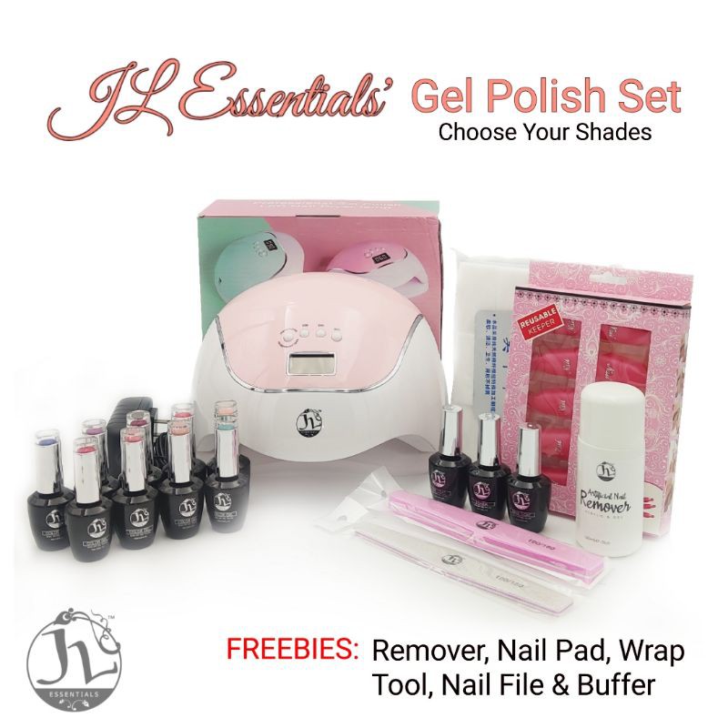 JL Essentials Gel Polish Set w/ 120watts UV/LED Lamp and FREEBIES ...