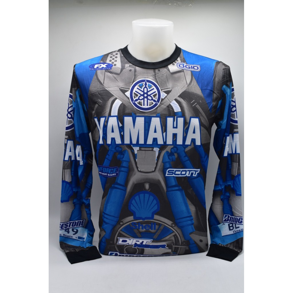YAMAHA Motorcycle Jersey LongSleeve Blue Shopee Philippines