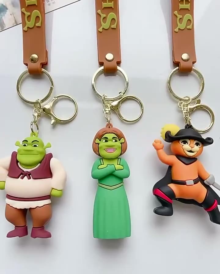 Monster Shrek Keychain Fiona Puss In Boots Donkey for Bag Pendant Cute ...