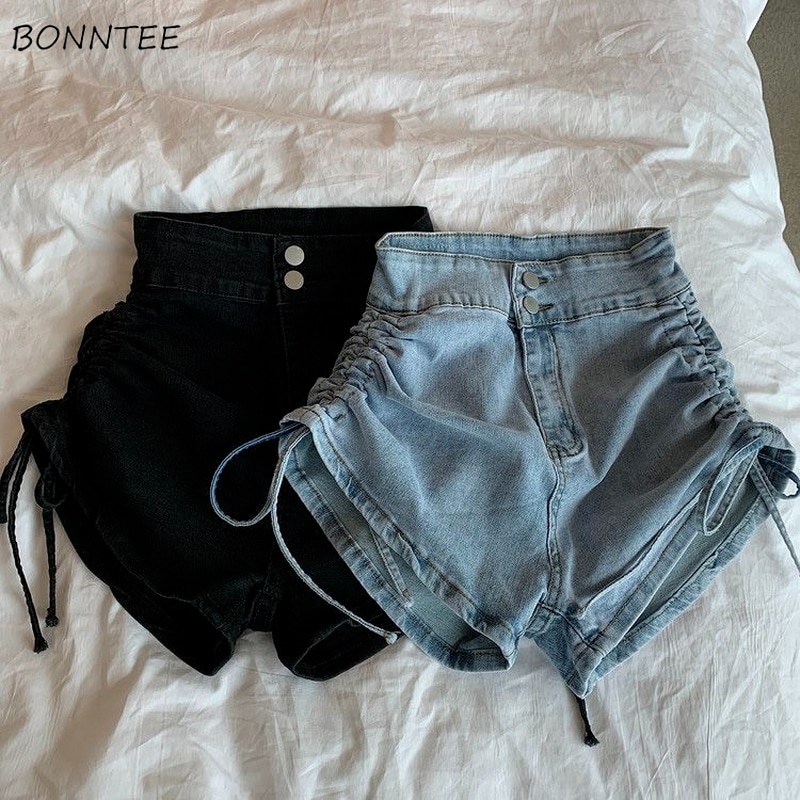Shorts For Women Popular Pleated Comfortable High Waisted Design Side ...
