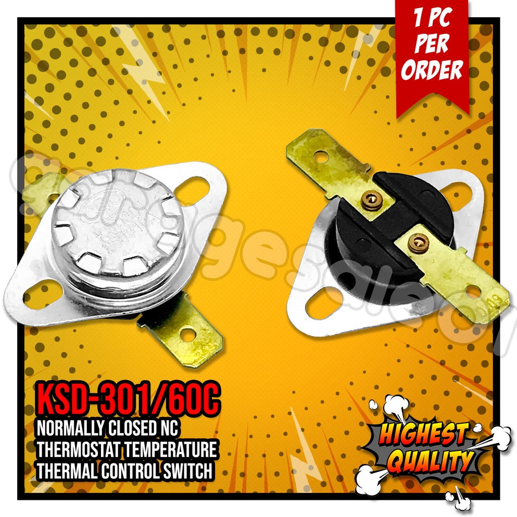 Normally Closed NC Thermostat Temperature Thermal Control Switch KSD