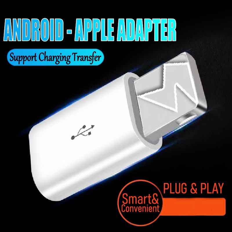 Micro USB to iPhone Adapter for Charging Data Transmision AW Shopee
