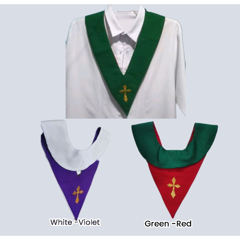 LAY MINISTER HOOD GREEN -RED, VIOLET-WHITE | Shopee Philippines