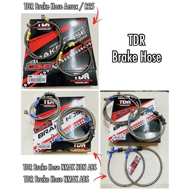 TDR Brake Hose set NMAX Non ABS or ABS, Aerox and R25 Shopee Philippines