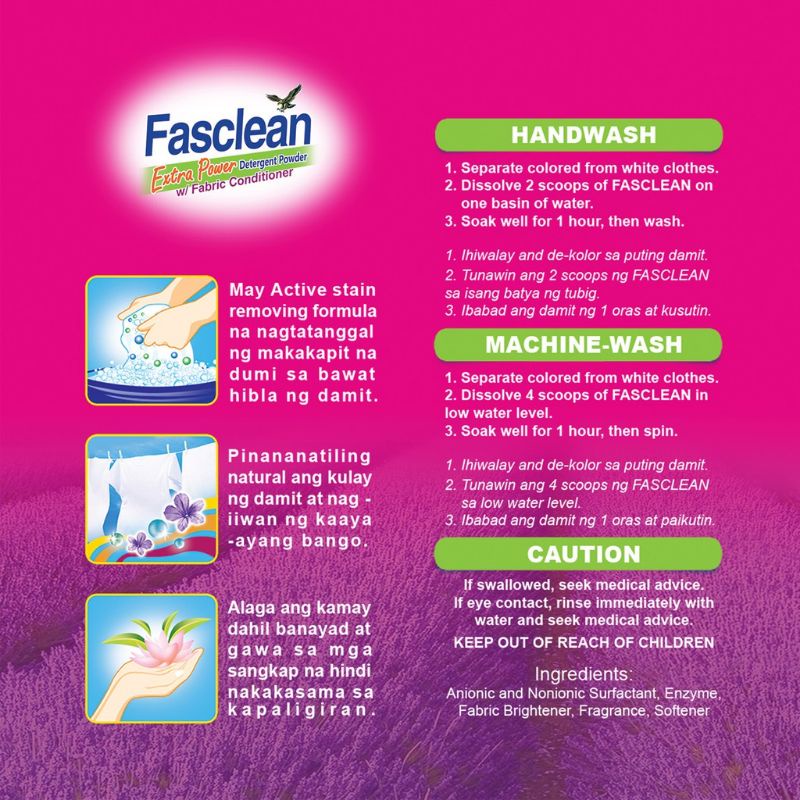 Fasclean Ultra Detergent Powder with Fabric Conditioner 45g+9g (Sold by ...