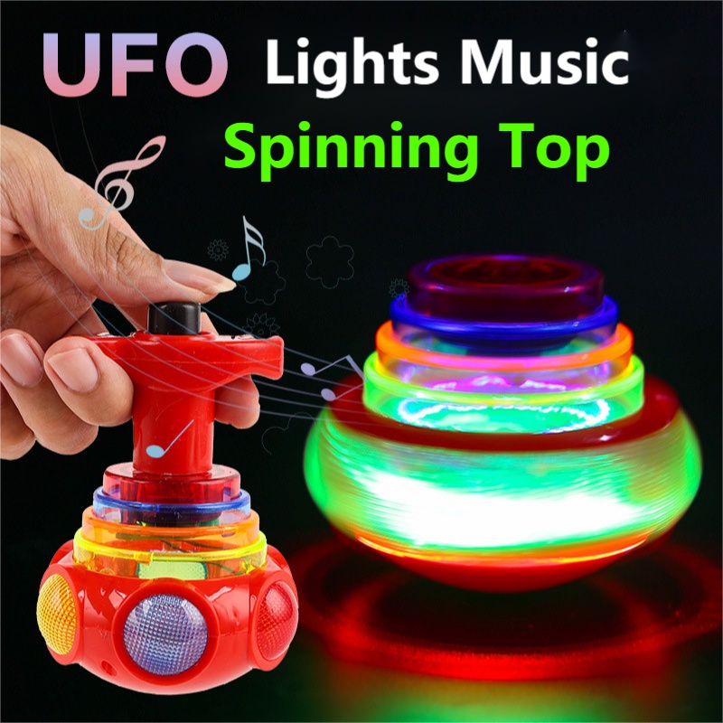 Electric Luminous Gyro Toy Children's Flash Music Toy Launcher Gift