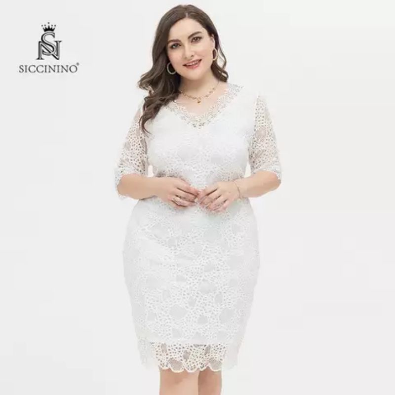 White dress for chubby sales girl