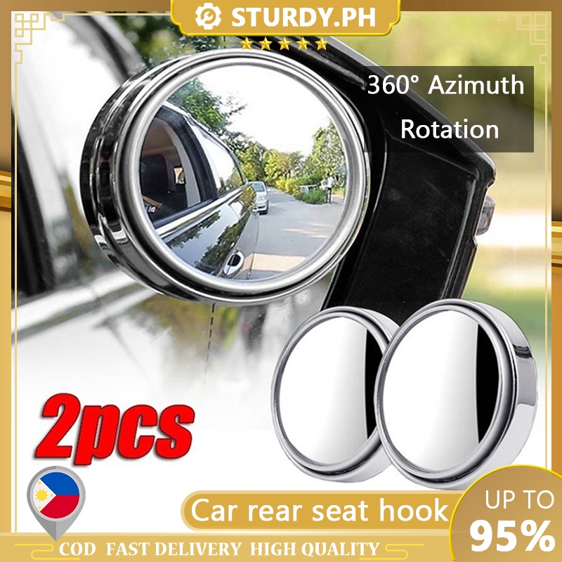 2pcs Car Motorcycle Blind Spot Mirror Waterproof 360 Rotatable 3M