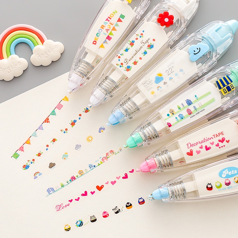 Creative Transparent Cartoon Lace Deco Correction Tape Stickers ...