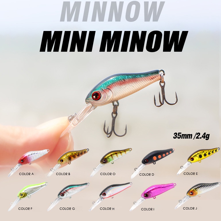 TRAINFIS】2.4G/35MM Small Lures for Minnow Fishing Lure Slowly