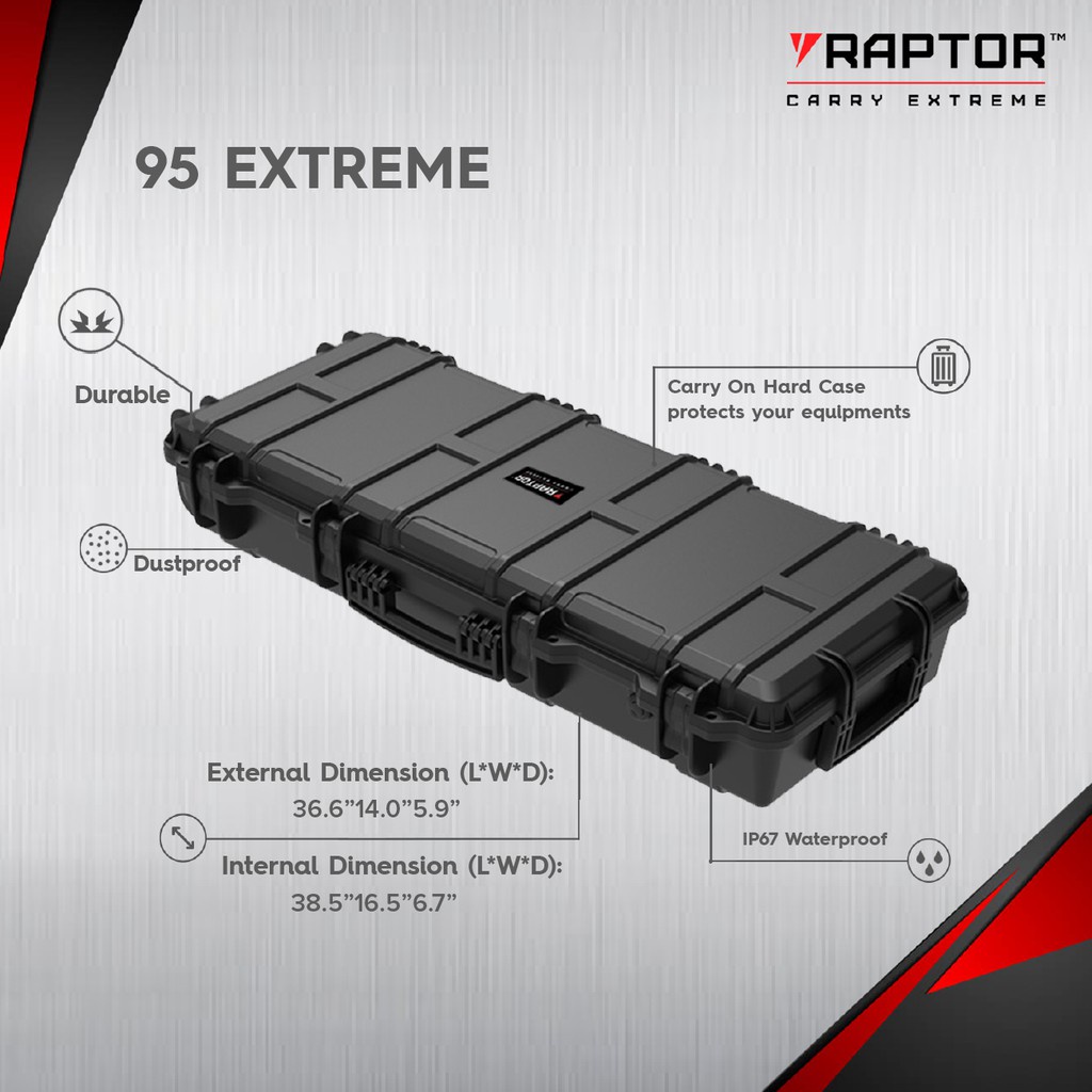 Raptor 95 Extreme Waterproof and Dustproof Hard Case for Tactical ...