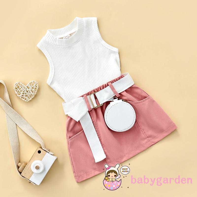 BABYGARDEN-9months-5years Baby Girl Summer Outfit Solid Color ...