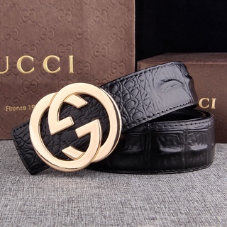 Gucci Crocodile Belt With Double G Buckle in Green