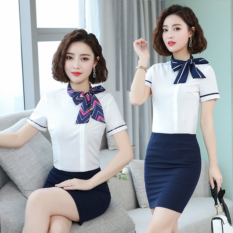 OL Professional Suit Shirt Temperament Jewelry Hotel Front Desk Tooling ...