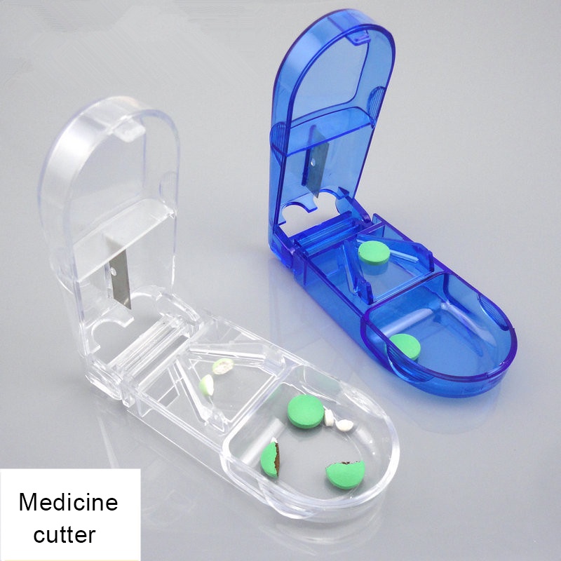 Pill Cutter Box Portable Drug Box Tablet Cutter Splitter Medicine Pill ...