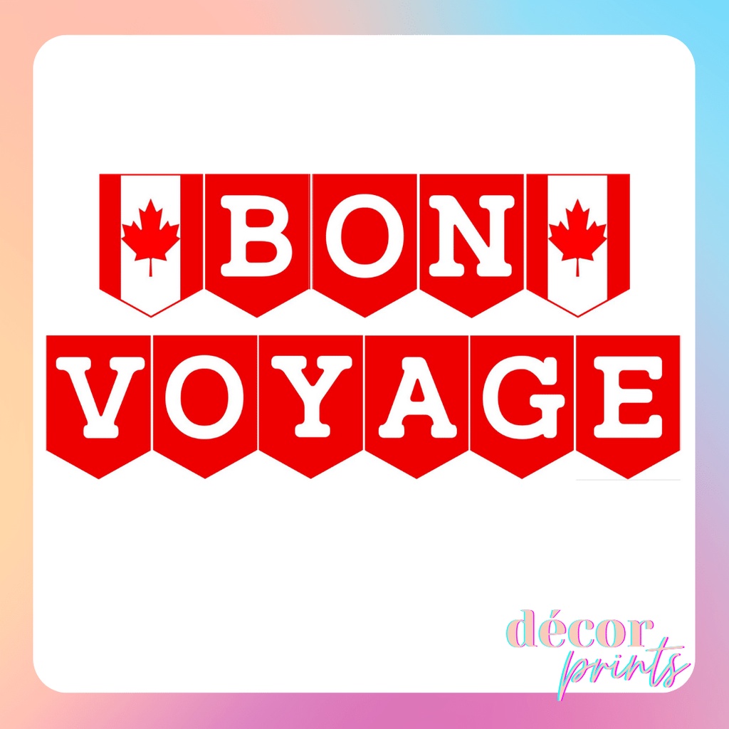 Bon Voyage Banner Canada Bon Voyage Banner Good Bye Banner Safe Skies