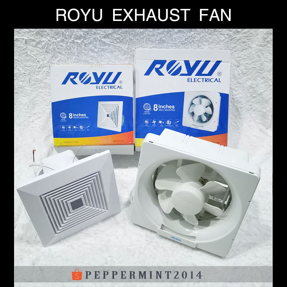 Royu Exhaust Fan Wall Ceiling Mounted Type Airflow Ventilation Cool