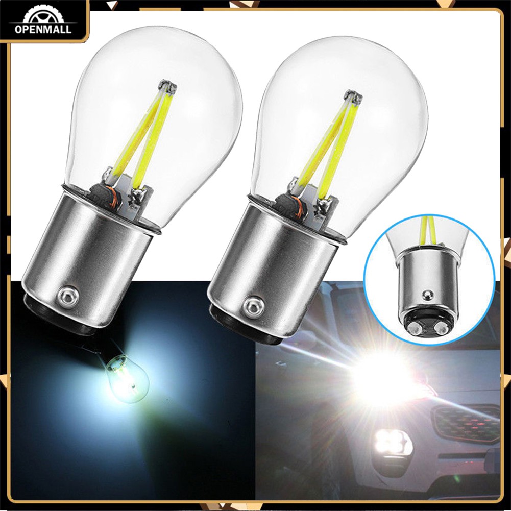 OM 1pcs 12V Car Light Bulbs LED Brake Tail Lamps Backup COB BA15D 1157