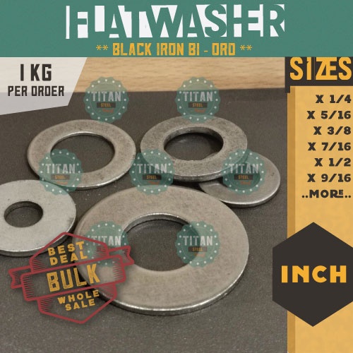 Per KG - Flat Washer / Flatwasher / Plain Washer (BI Black Iron - ORD ...