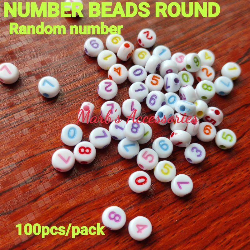 NUMBER BEADS ROUND 100PCS Shopee Philippines
