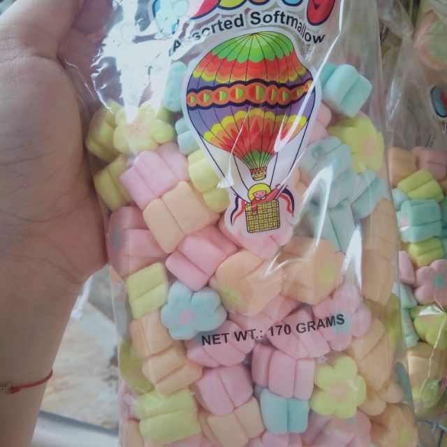 Fluffy assorted marshmallows