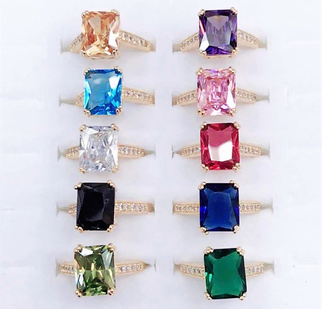[Maii] Birthstone Classic Big Swarvs Stone Diamond Ring SS R054 ...
