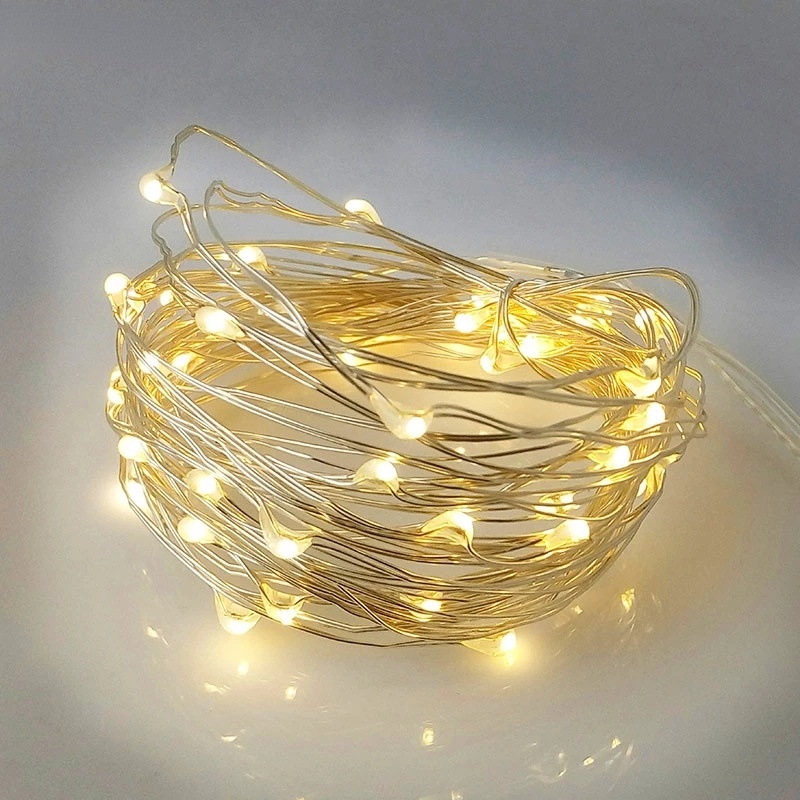 2/3/5/10M 100 LED Strings Copper Wire 3XAA Battery Operated,Wedding ...