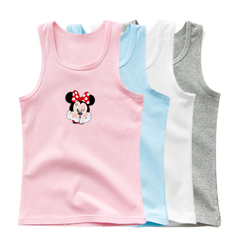 Girls Cute Minnie mouse T-shirt Kids Sleeveless Tank Top 2021