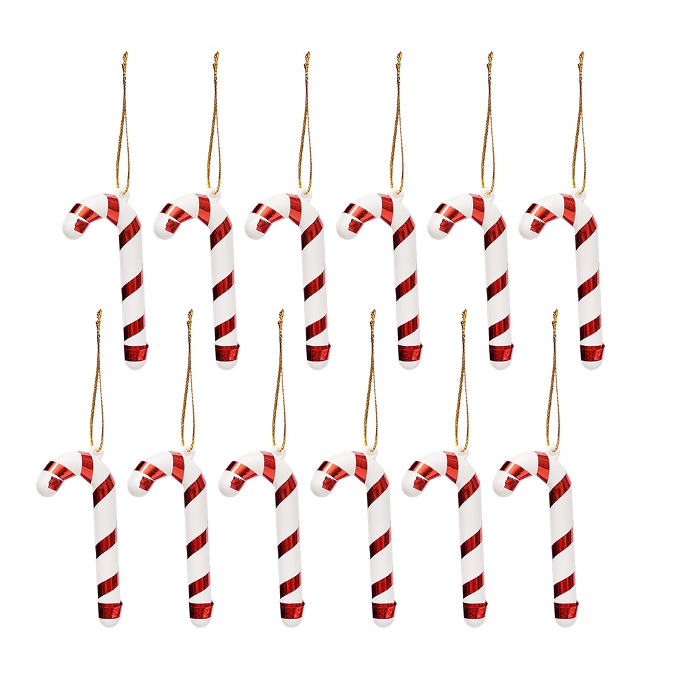 12Pcs Xmas Tree Candy Cane Hanging Ornament Decor Christmas | Shopee ...