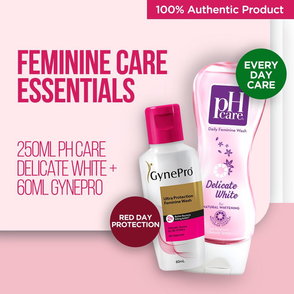 Feminine Care Essentials Bundle (pH Care Delicate White 250mL + GynePro ...