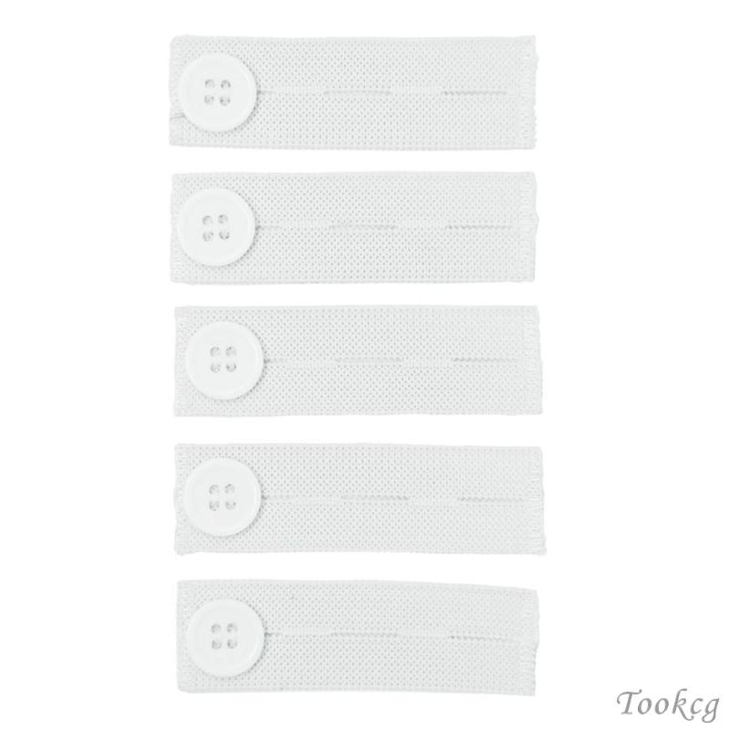 5Pcs High Elastic Waist Extender Band Adjustable Pants Buttons Fit 3 ...