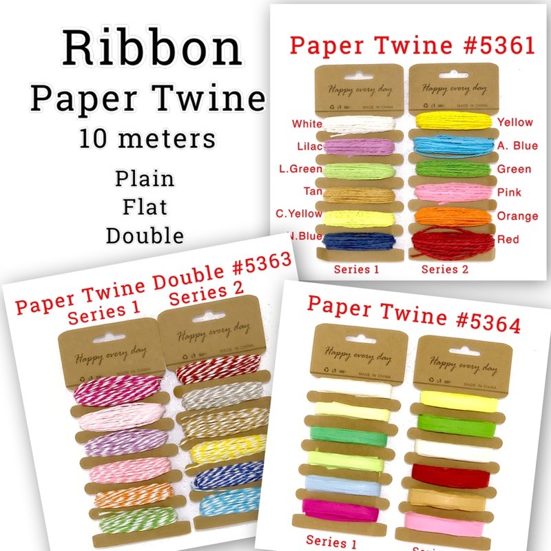 FSI Ribbon Paper Twine 5 meters 6 colors per pack 6 series | Shopee ...