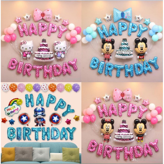 Birthday Decoration for Kids Happy Birthday Balloons Party | Shopee ...