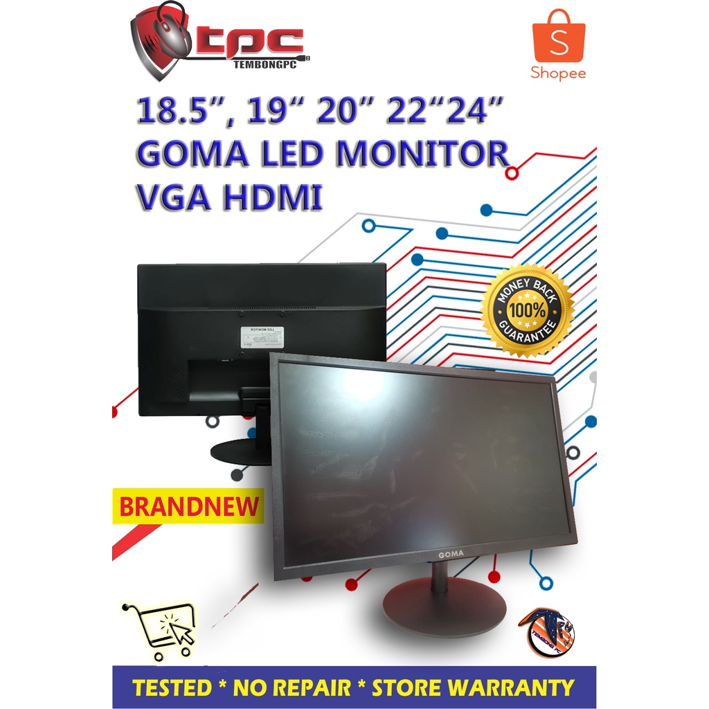 BRANDNEW 18.5, 20, 22 and 24 INCHES 60HZ LED MONITOR GOMA/VIEWPOINT ...