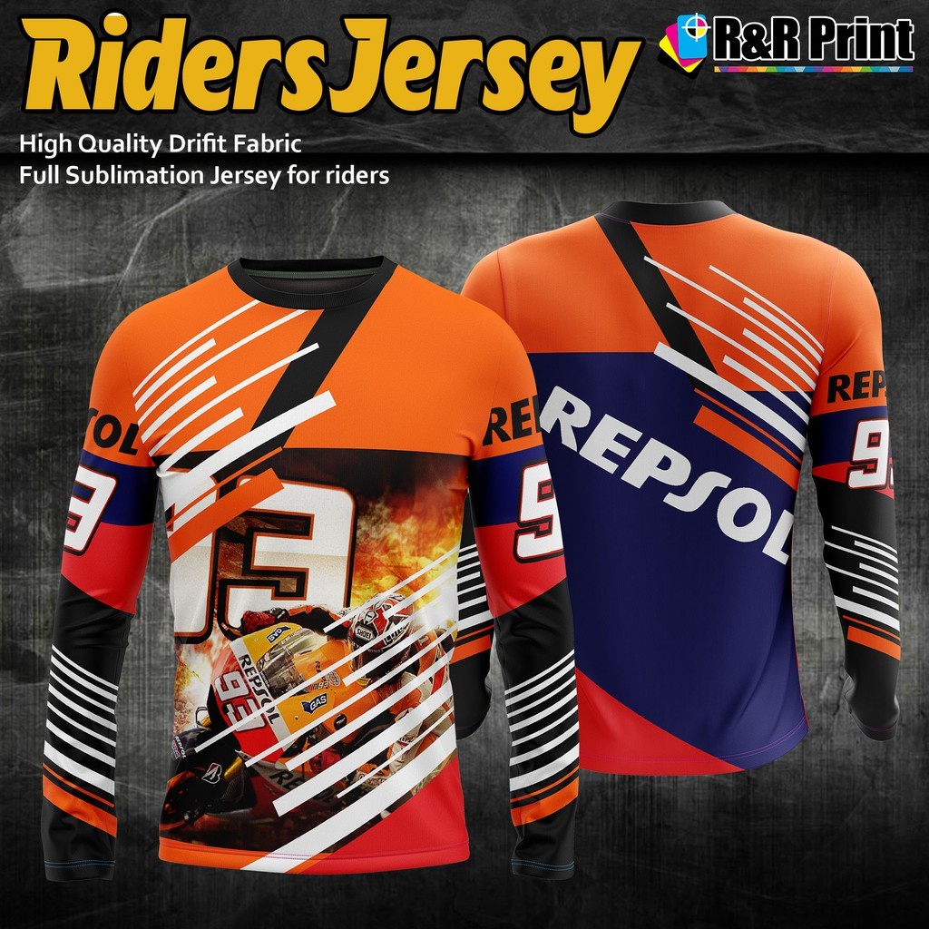 repsol honda motogp long sleeves full sublimation jersey shirt for ...