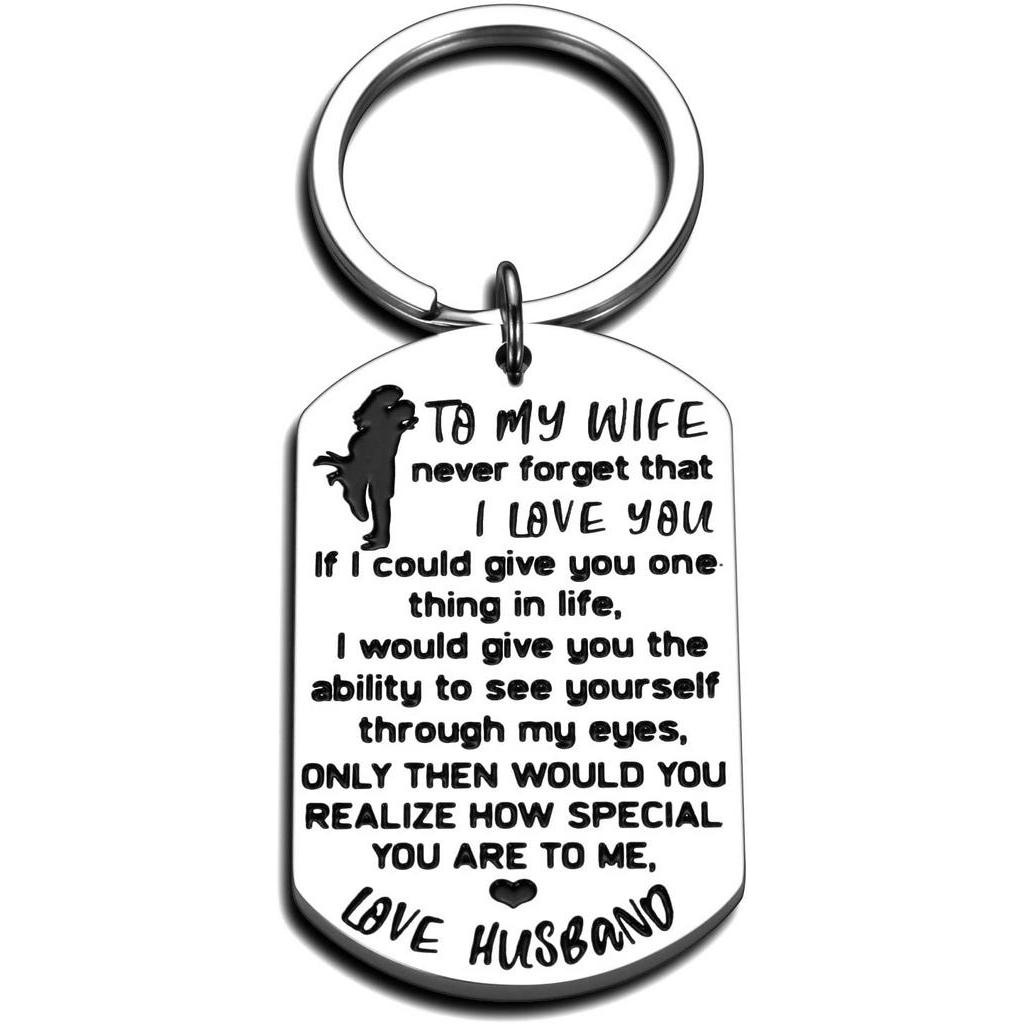 Wife Girlfriend Keychain for Her Women from Boyfriend Husband Valentine ...
