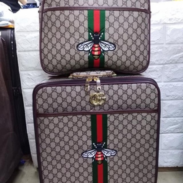 GUCCI TRAVELING LUGGAGE TROLLEY SUITCASE XS 16INCHES WITH HANDBAG